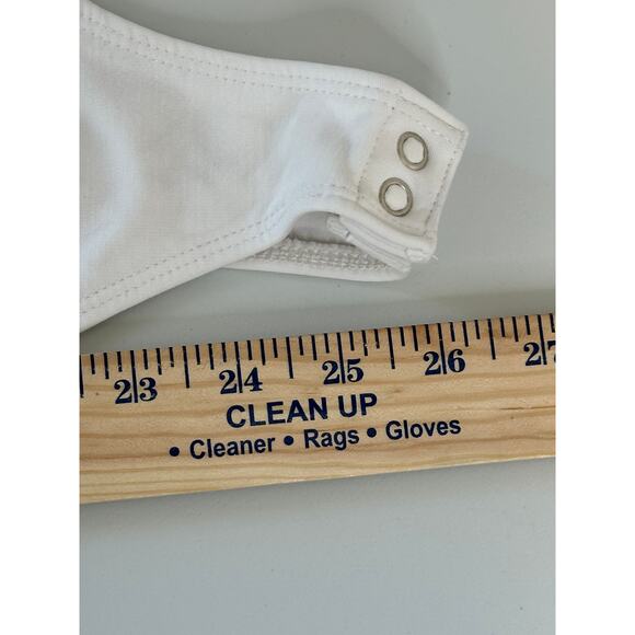 Banana Republic White Sleeveless Square Neck Bodysuit Casual Workwear Layer XS - Picture 7 of 8